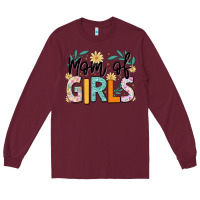 Burgundy mom of girls Long Sleeve Tee - JahusDesignShop