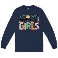 Navy mom of girls Long Sleeve Tee - JahusDesignShop