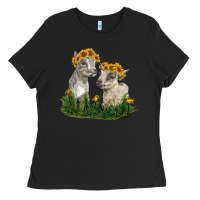 Black baby goats Ladies Tee - RanaPortraitStore