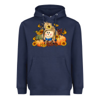 Navy fall scarecrow Heavyweight Hoodie - LillyAllenDesigns
