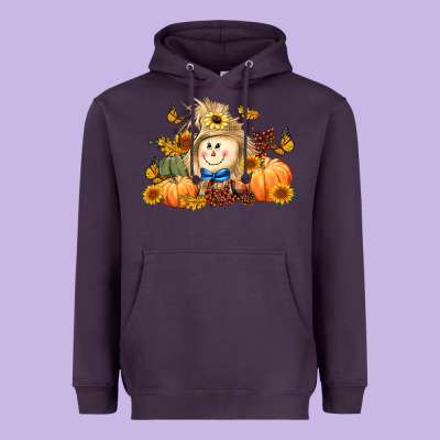 Fall Scarecrow Heavyweight Hoodie Designed By Lillyallendesigns