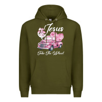 Army Green Leopard Floral Pink Car Jesus Take The Wheel Premium Hoodie - Bettercallsaul