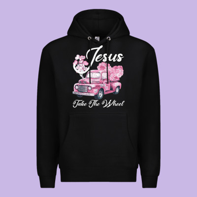 Leopard Floral Pink Car Jesus Take The Wheel Premium Hoodie Designed By Bettercallsaul