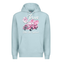 Blue Mist Leopard Floral Pink Car Jesus Take The Wheel Premium Hoodie - Bettercallsaul