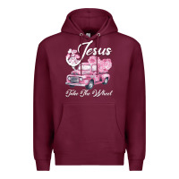 Burgundy Leopard Floral Pink Car Jesus Take The Wheel Premium Hoodie - Bettercallsaul