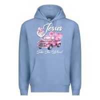 Colony Blue Leopard Floral Pink Car Jesus Take The Wheel Premium Hoodie - Bettercallsaul