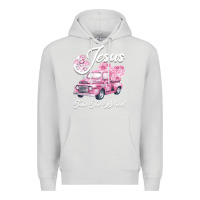 Dove Grey Leopard Floral Pink Car Jesus Take The Wheel Premium Hoodie - Bettercallsaul