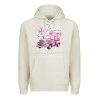 Oatmeal Heather Leopard Floral Pink Car Jesus Take The Wheel Premium Hoodie - Bettercallsaul