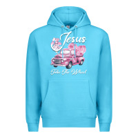 Ocean Blue Leopard Floral Pink Car Jesus Take The Wheel Premium Hoodie - Bettercallsaul
