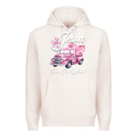 Pale Pink Leopard Floral Pink Car Jesus Take The Wheel Premium Hoodie - Bettercallsaul