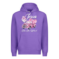 Purple Leopard Floral Pink Car Jesus Take The Wheel Premium Hoodie - Bettercallsaul