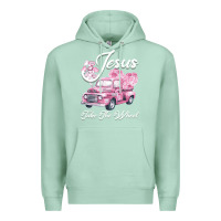 Seafoam Leopard Floral Pink Car Jesus Take The Wheel Premium Hoodie - Bettercallsaul