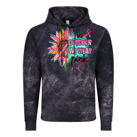Cloud Black sunflower in october we wear pink Vintage Hoodie - AdoDesignShop