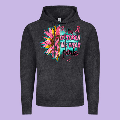 Sunflower In October We Wear Pink Vintage Hoodie Designed By Adodesignshop