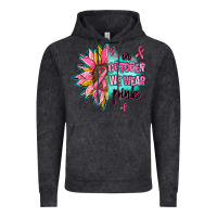Vintage Black sunflower in october we wear pink Vintage Hoodie - AdoDesignShop