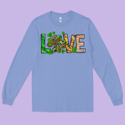 Love Luck With Clover Long Sleeve Tee Designed By Nancycooperartshop