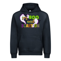 Navy say boo and scary on Urban Hoodie - CowGirlArtShop