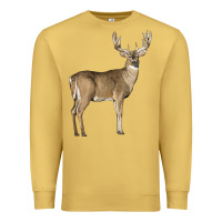 Antique Gold white tailed buck deer Premium Sweatshirt - LillyAllenDesigns