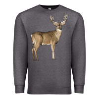Charcoal Heather white tailed buck deer Premium Sweatshirt - LillyAllenDesigns