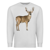 Dove Grey white tailed buck deer Premium Sweatshirt - LillyAllenDesigns