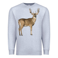 Heather Grey white tailed buck deer Premium Sweatshirt - LillyAllenDesigns