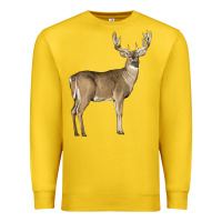 Lemon white tailed buck deer Premium Sweatshirt - LillyAllenDesigns