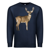Navy white tailed buck deer Premium Sweatshirt - LillyAllenDesigns