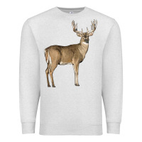 Oatmeal Heather white tailed buck deer Premium Sweatshirt - LillyAllenDesigns