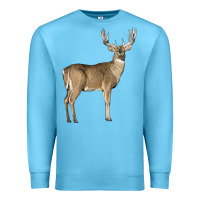 Ocean Blue white tailed buck deer Premium Sweatshirt - LillyAllenDesigns