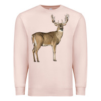 Pale Pink white tailed buck deer Premium Sweatshirt - LillyAllenDesigns