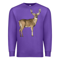 Purple white tailed buck deer Premium Sweatshirt - LillyAllenDesigns