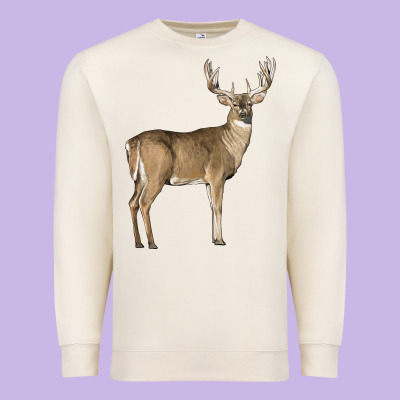 White Tailed Buck Deer Premium Sweatshirt Designed By Lillyallendesigns