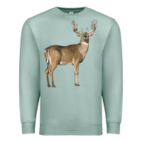 Seafoam white tailed buck deer Premium Sweatshirt - LillyAllenDesigns
