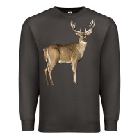 Smoke white tailed buck deer Premium Sweatshirt - LillyAllenDesigns