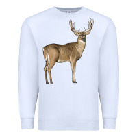 White white tailed buck deer Premium Sweatshirt - LillyAllenDesigns