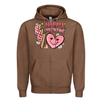 Chestnut happy valentine heart Zipper Hoodie - MaliasSmallBusiness
