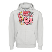 Dove Grey happy valentine heart Zipper Hoodie - MaliasSmallBusiness
