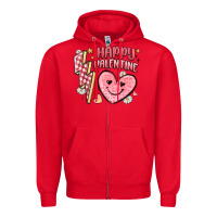 Red happy valentine heart Zipper Hoodie - MaliasSmallBusiness