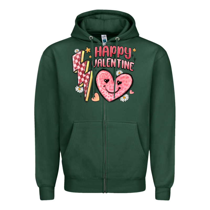 Happy Valentine Heart Zipper Hoodie by MaliasSmallBusiness | Teevron