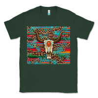 Sports Green western serape leopard bull skull turquoise tumbler Classic Tee - Artiststas