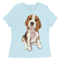 Baby Blue beagle Ladies Tee - RanaPortraitStore