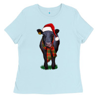 Baby Blue black angus Ladies Tee - RanaPortraitStore