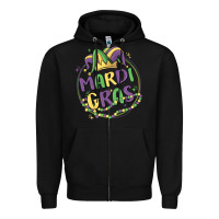 Black mardi gras Zipper Hoodie - MaliasSmallBusiness