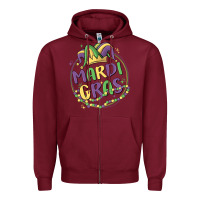Burgundy mardi gras Zipper Hoodie - MaliasSmallBusiness