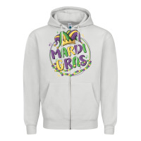 Dove Grey mardi gras Zipper Hoodie - MaliasSmallBusiness