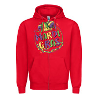 Red mardi gras Zipper Hoodie - MaliasSmallBusiness