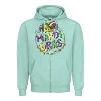 Seafoam mardi gras Zipper Hoodie - MaliasSmallBusiness