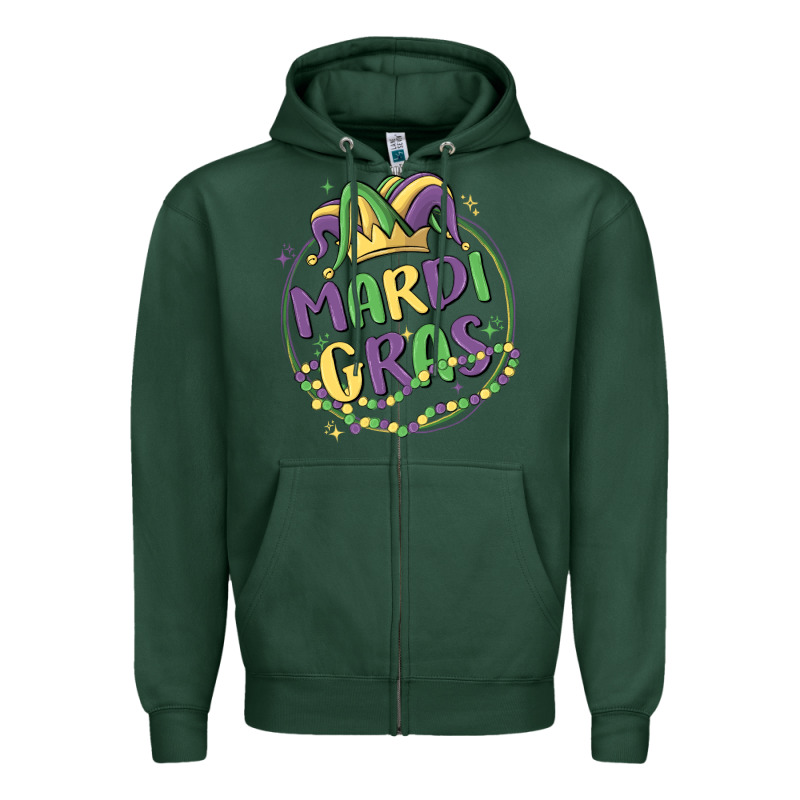 Mardi Gras Zipper Hoodie by MaliasSmallBusiness | Teevron