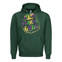 Sports Green mardi gras Zipper Hoodie - MaliasSmallBusiness