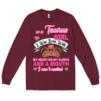 Burgundy as a taurus girl zodiac girls Long Sleeve Tee - Jasminsmagicworld